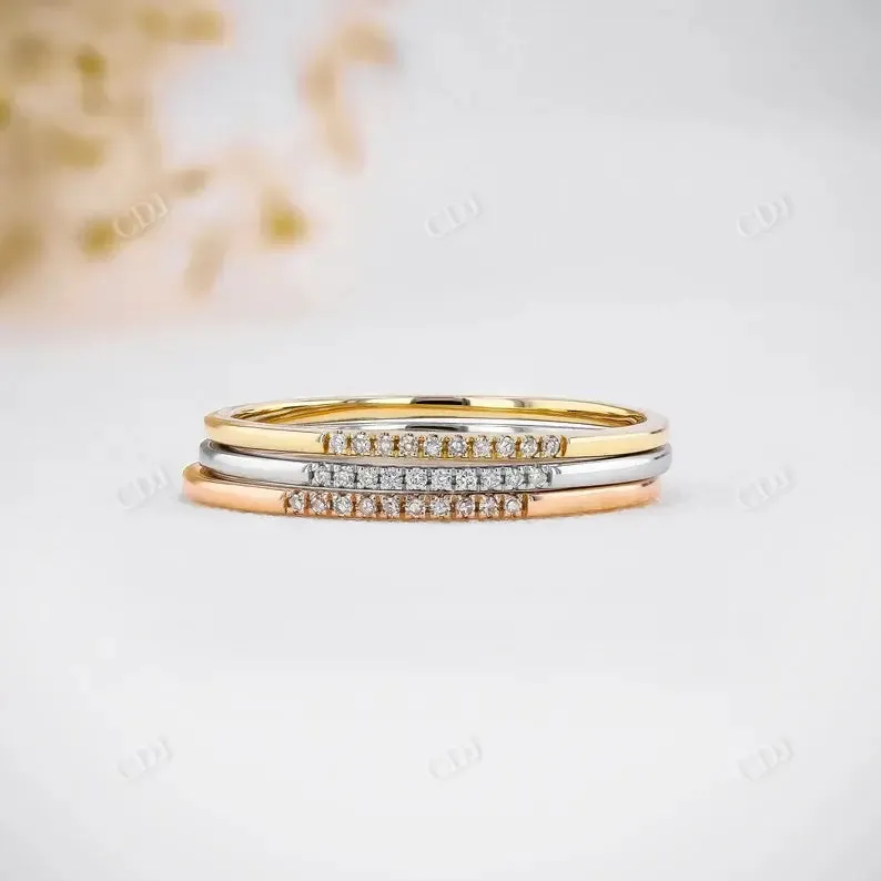 0.03CTW Ultra Thin Minimalist Natural Diamond Stackable Ring