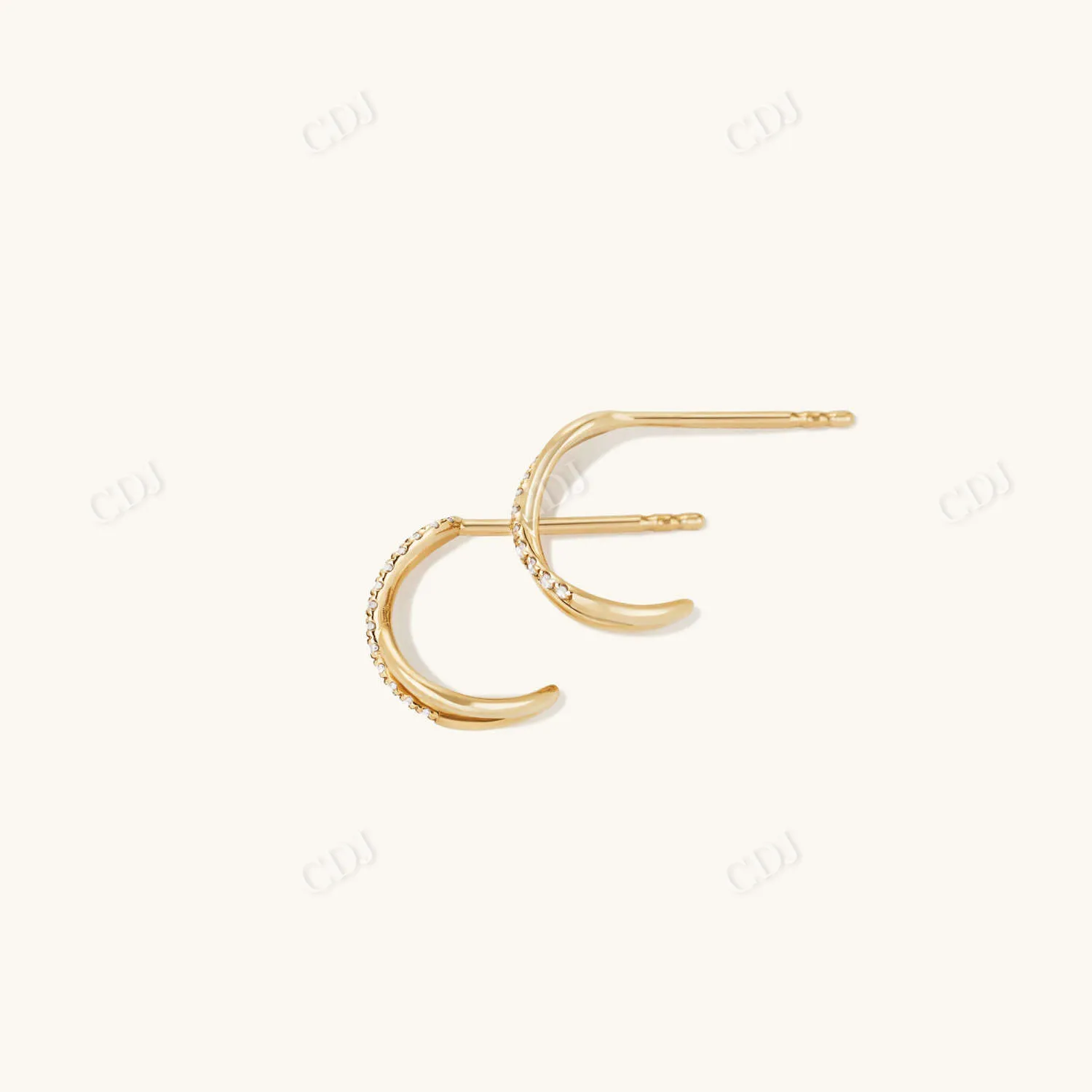 0.08CT X Lab Grown Diamond Hoop Earrings