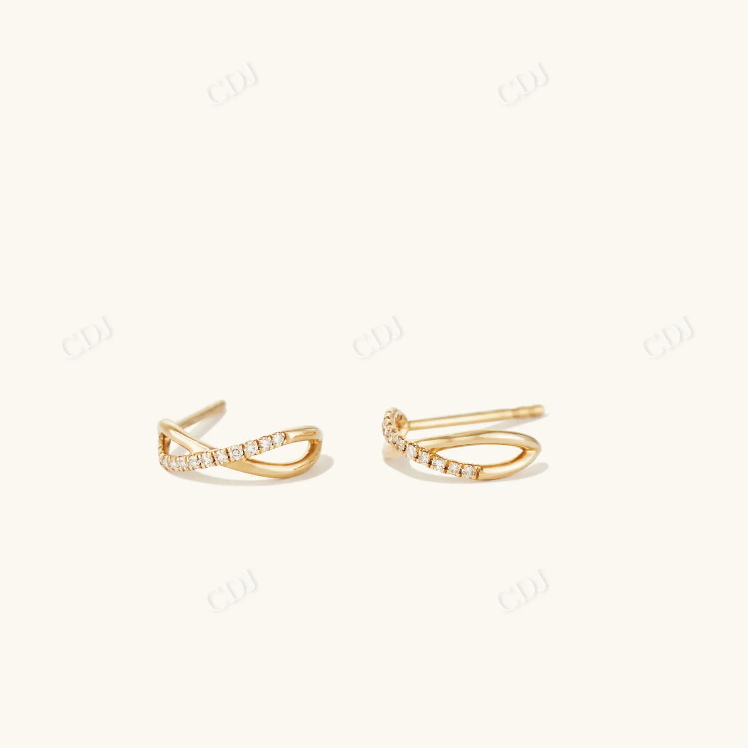 0.08CT X Lab Grown Diamond Hoop Earrings