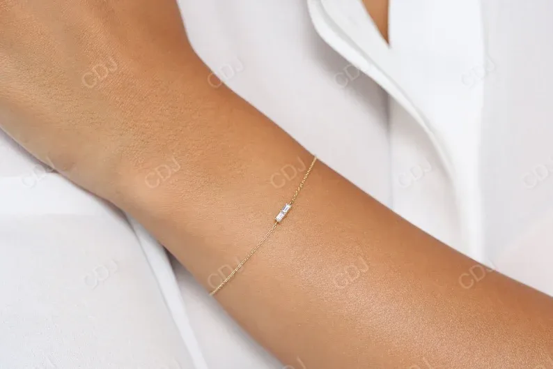 0.12CTW Moissanite Baguette Dainty Diamond Bracelet