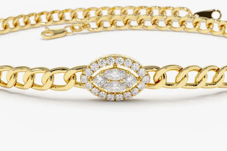 0.19CTW Moissanite Link Diamond Bracelet