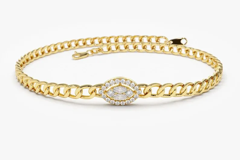 0.19CTW Moissanite Link Diamond Bracelet