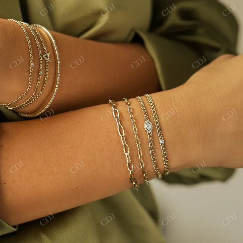 0.19CTW Moissanite Link Diamond Bracelet