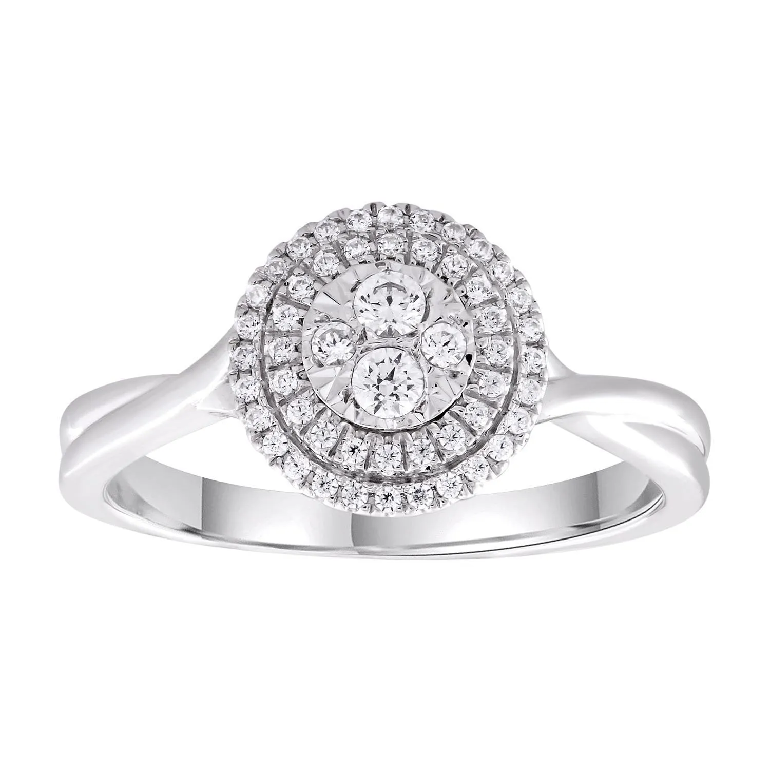 0.25ct Round Brilliant Diamond Engagement Ring In 9Ct White Gold