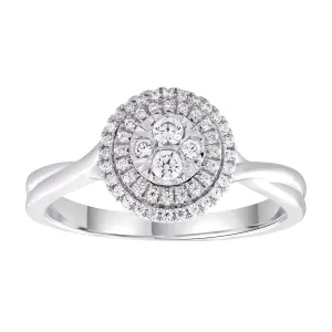0.25ct Round Brilliant Diamond Engagement Ring In 9Ct White Gold