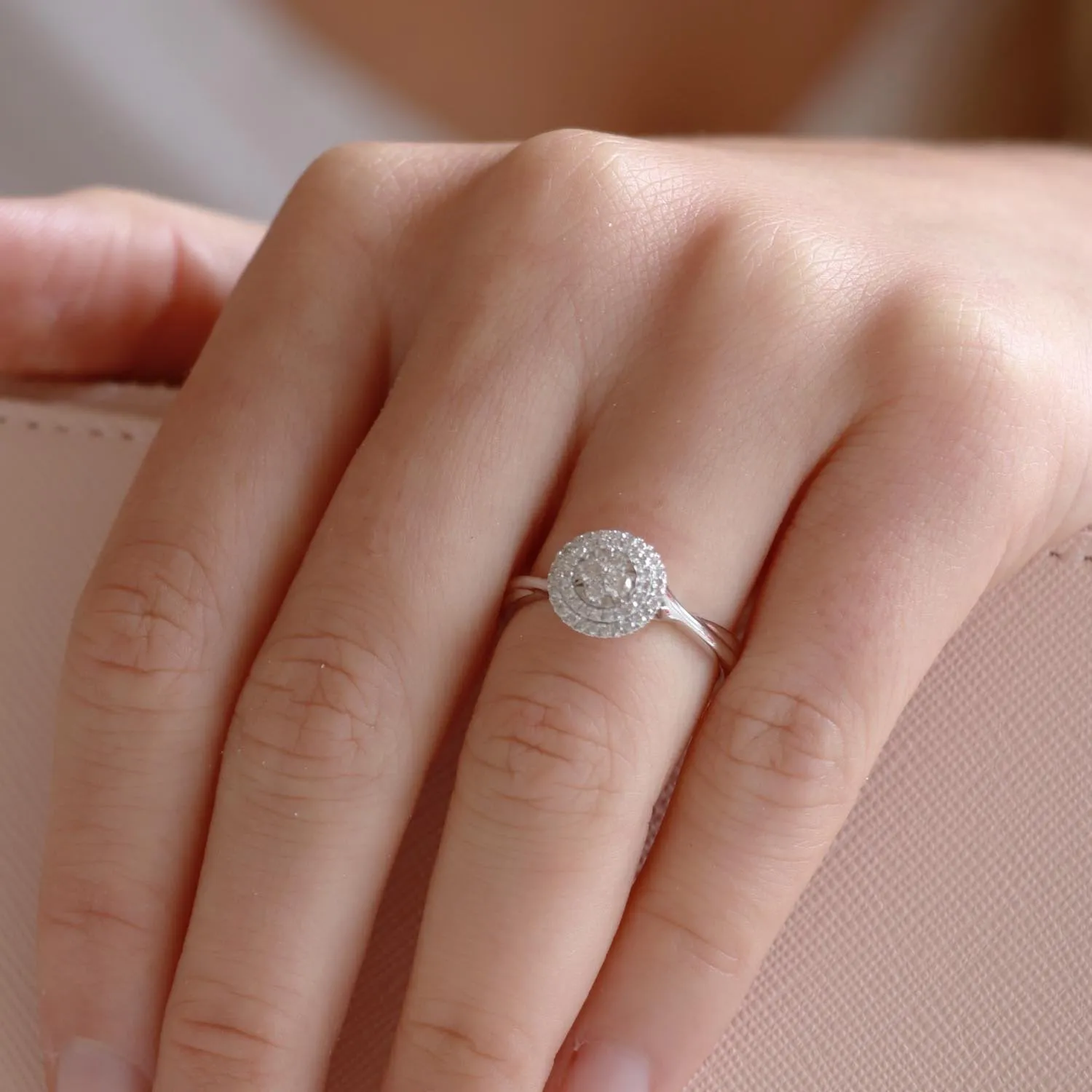0.25ct Round Brilliant Diamond Engagement Ring In 9Ct White Gold