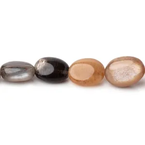 10-12mm Sunstone & Moonstone Plain Oval Beads 9 inch 23 pieces