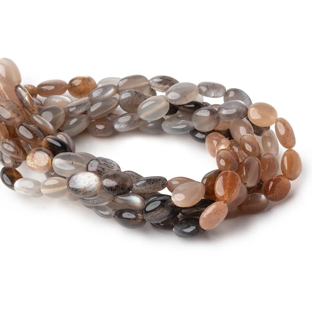 10-12mm Sunstone & Moonstone Plain Oval Beads 9 inch 23 pieces