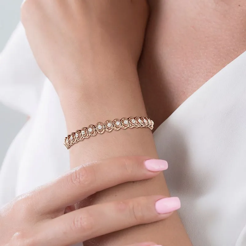 1.00-3.15 CT Round Cut Diamonds - Tennis Bracelet