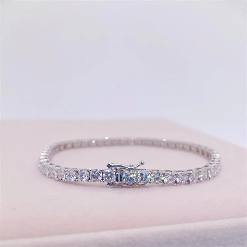 10K Solid Gold 5mm Moissanite Tennis Bracelet