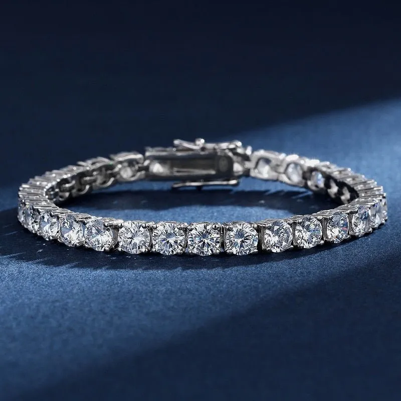 10K Solid Gold 5mm Moissanite Tennis Bracelet