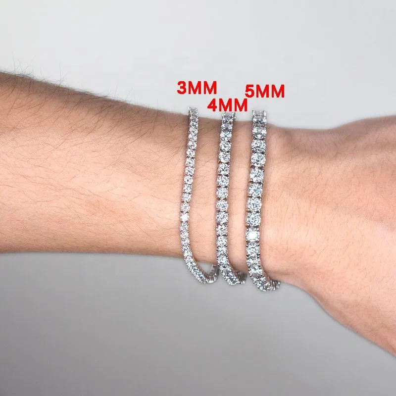 10K Solid Gold 5mm Moissanite Tennis Bracelet