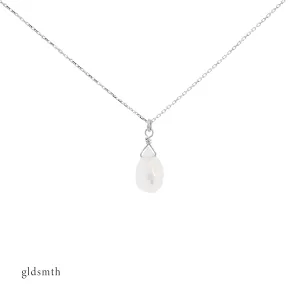 10k White Gold Marley Moonstone Necklace