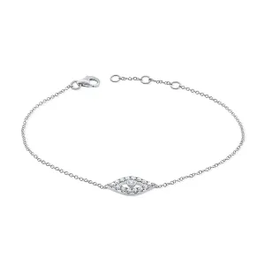 14K Gold & Diamond Evil Eye Bracelet - 0.24ct