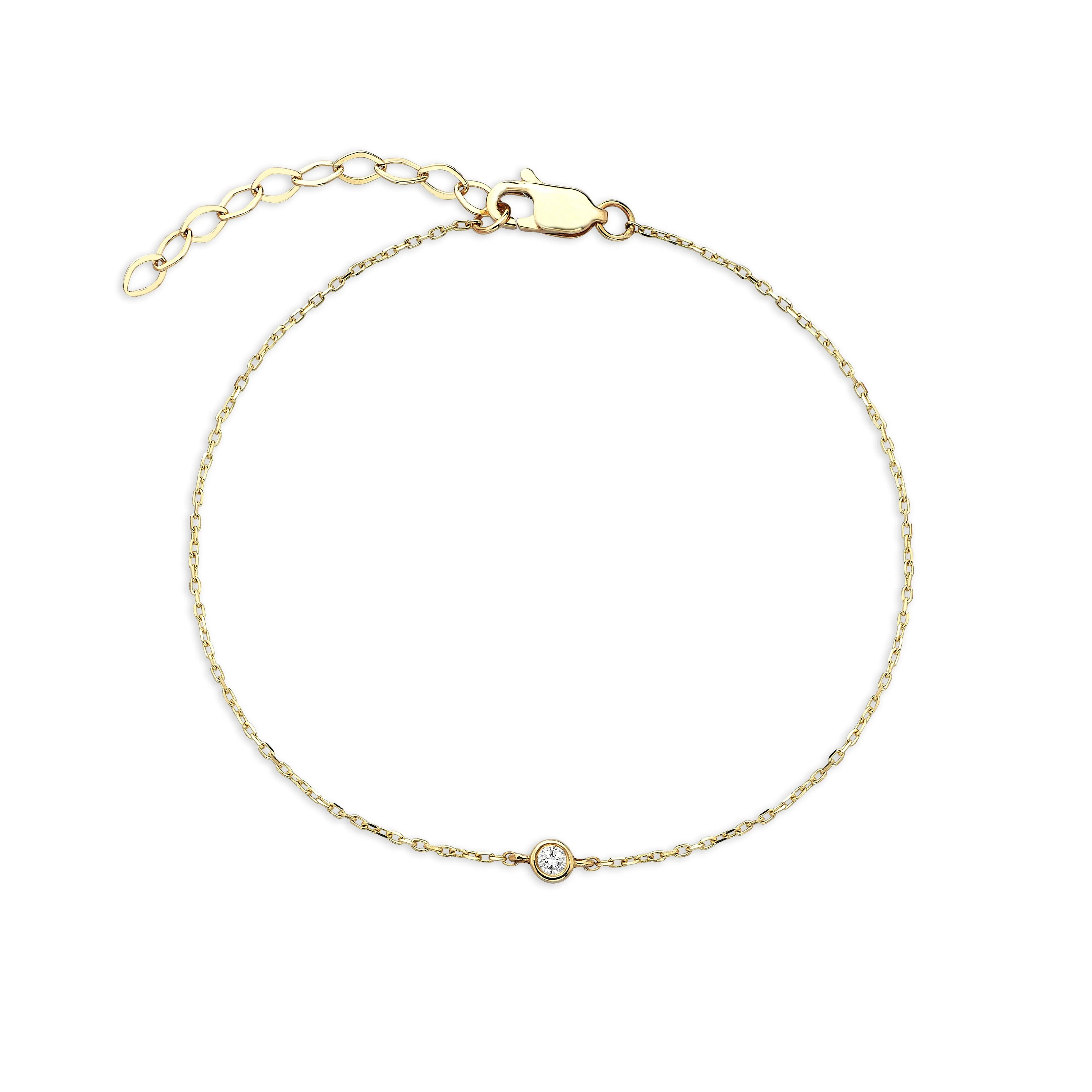 14K Solid Gold Dreamer Diamond Bracelet