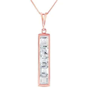 14K Solid Rose Gold Aquamarines Necklace Jewelry Class Imperial