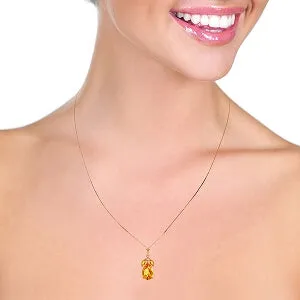 14K Solid Rose Gold Citrine Gemstone Genuine New Necklace