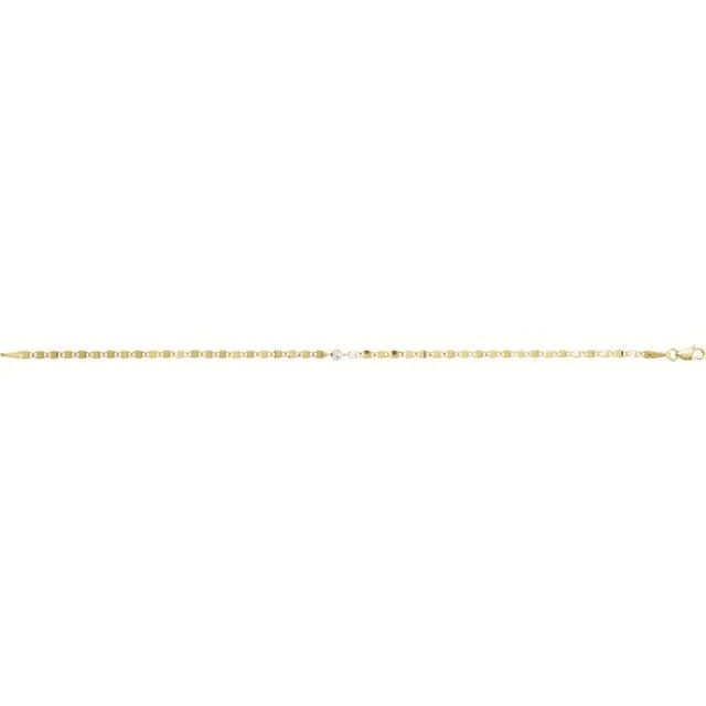 14K Yellow Gold 0.06 CT Natural Diamond Bezel-Set Link Bracelet