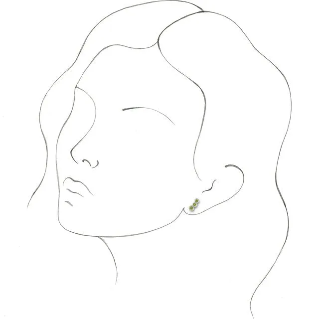 14KT GOLD 0.64 CTW PERIDOT EAR CLIMBER EARRINGS