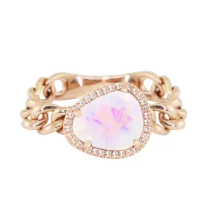 14kt Gold and Diamond Moonstone Ring