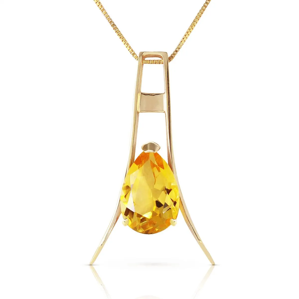1.5 Carat 14K Solid Yellow Gold Thinking Of You Citrine Necklace