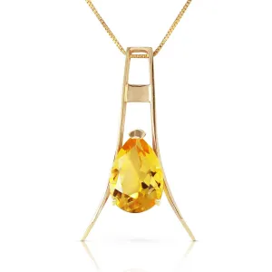 1.5 Carat 14K Solid Yellow Gold Thinking Of You Citrine Necklace