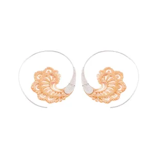 16g Mother of Pearl Buta Silver Plated Brass Earrings - Price Per 2