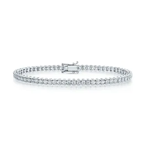 18ct White Gold Claw Set Round Brilliant Cut Diamond Line Bracelet