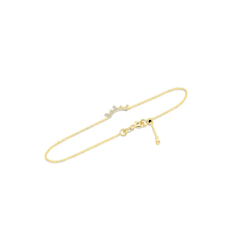 18k Gold Eyelash Shape Diamond Bracelet