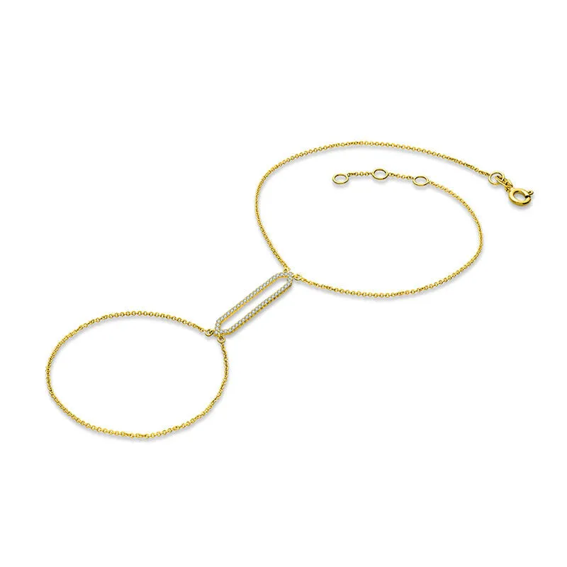 18k Gold Hexagonal Shape 2 Way Diamond Bracelet