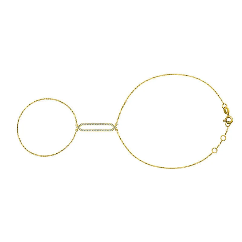 18k Gold Hexagonal Shape 2 Way Diamond Bracelet