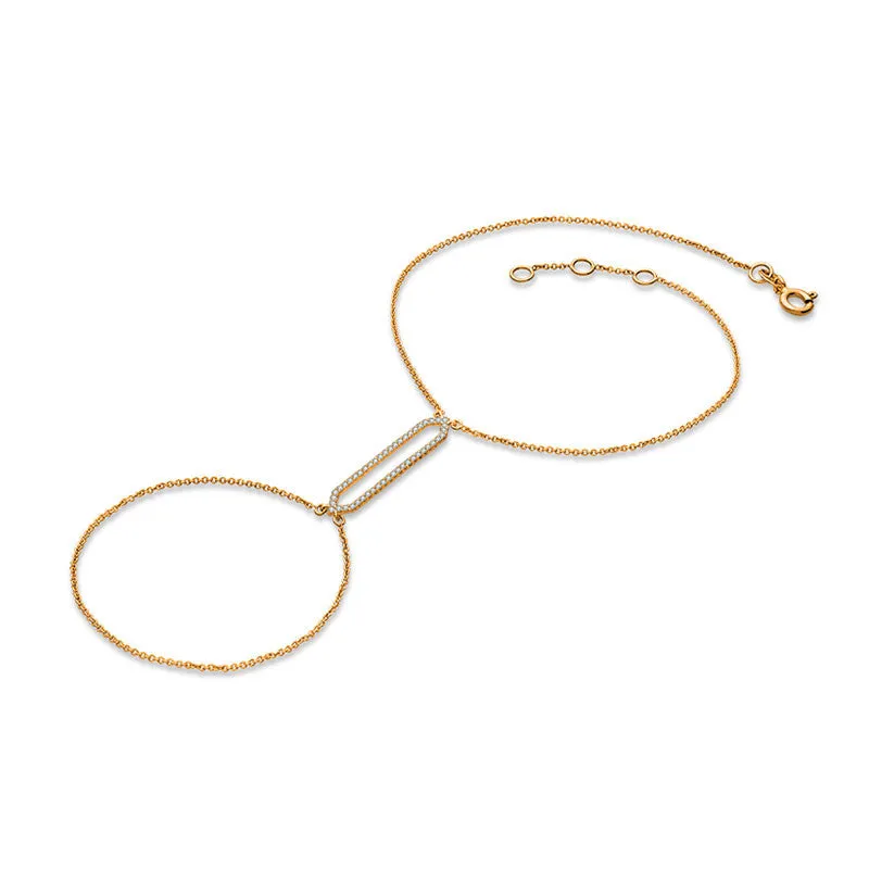 18k Gold Hexagonal Shape 2 Way Diamond Bracelet