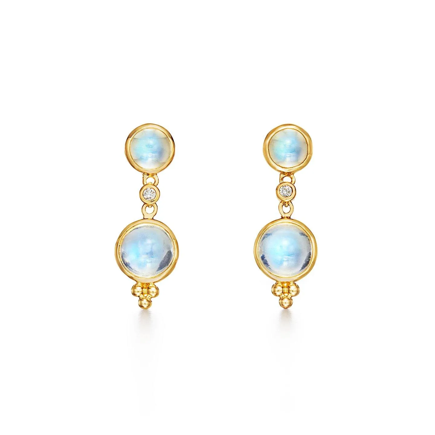 18K Moon Drop Earrings