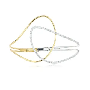 18k Two-Tone Diamond Hinged Bracelet
