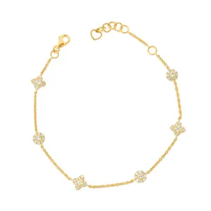18KY DIAMOND PRINCESS BRACELET .58CT