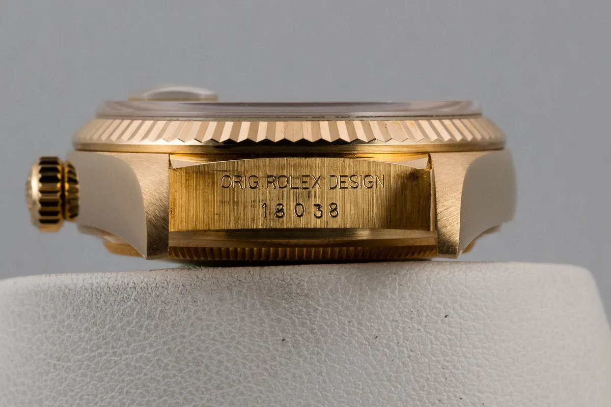 1986 Rolex 18K YG Day-Date Onyx Dial