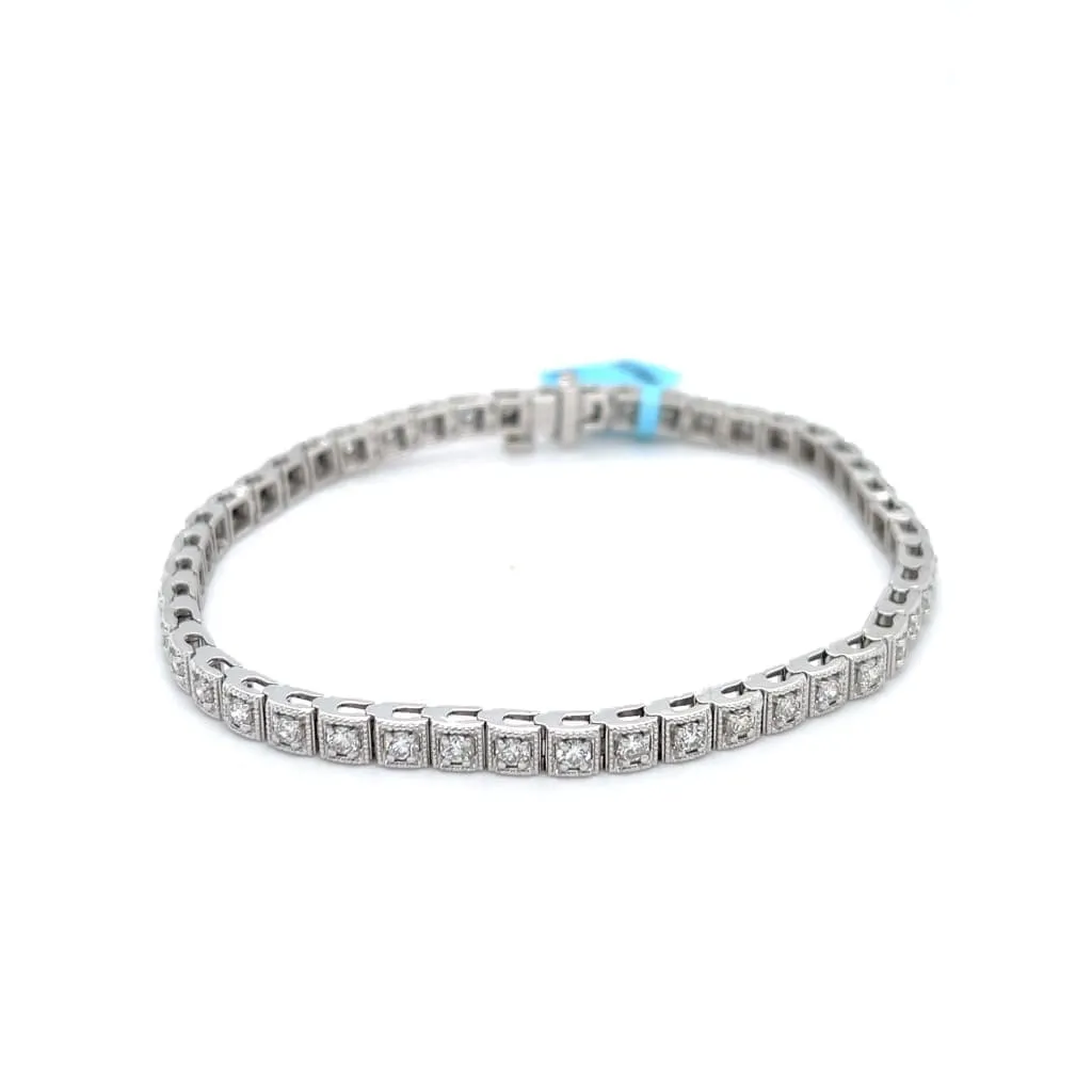 2.00 CTTW NATURAL DIAMOND TENNIS BRACELET SET 14 KARAT WHITE GOLD REGARD JEWELRY AUSTIN