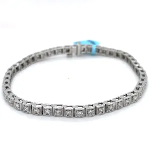 2.00 CTTW NATURAL DIAMOND TENNIS BRACELET SET 14 KARAT WHITE GOLD REGARD JEWELRY AUSTIN