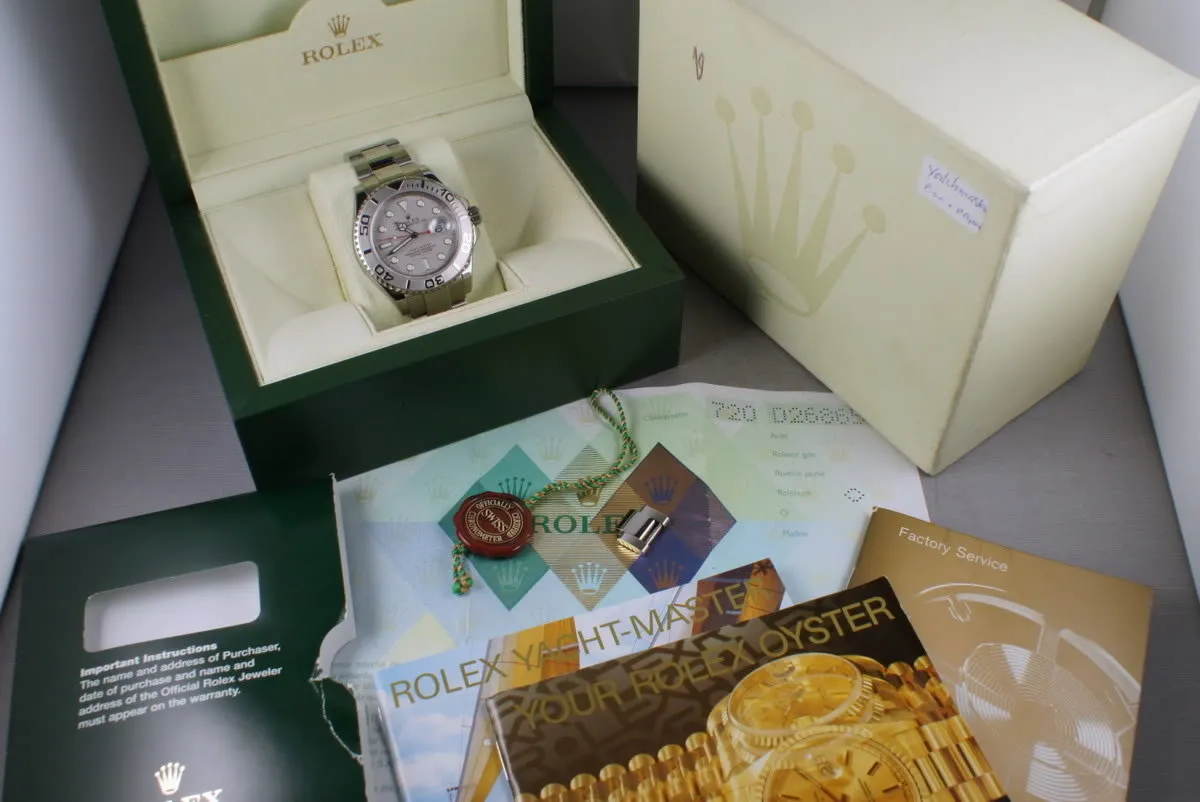 2005 Rolex Platinum/SS Yacht-Master 16622 with Box and Papers