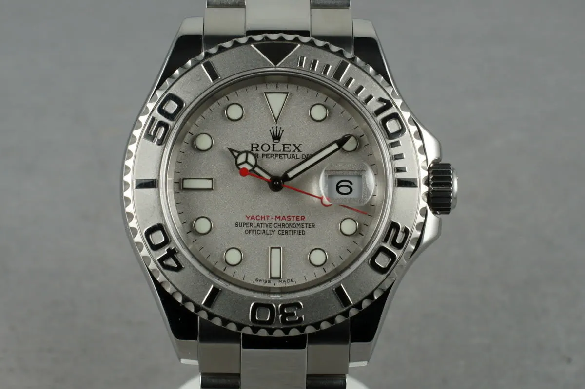 2005 Rolex Platinum/SS Yacht-Master 16622 with Box and Papers