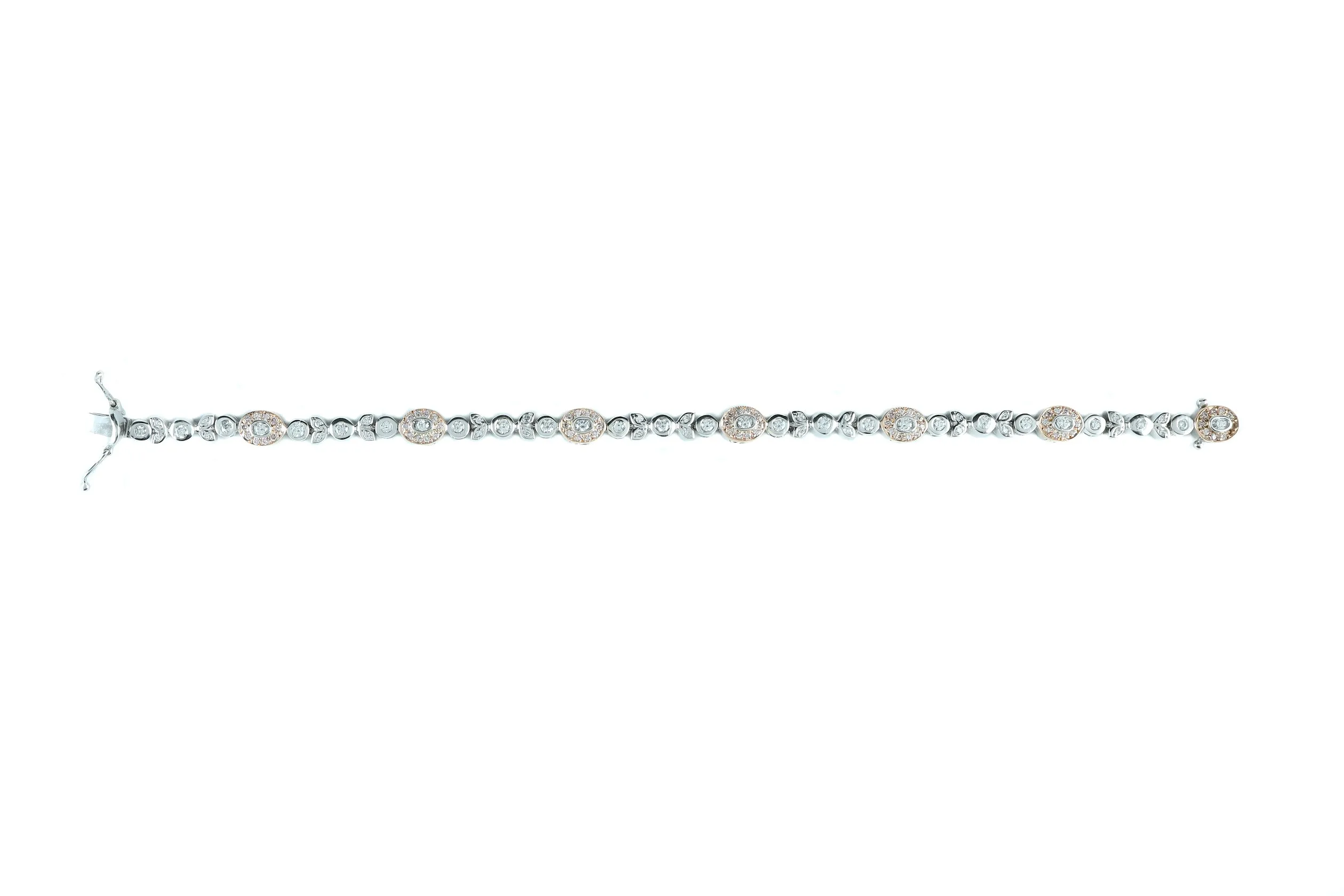 2.24 ctw Diamond Bracelet in White & Rose Gold