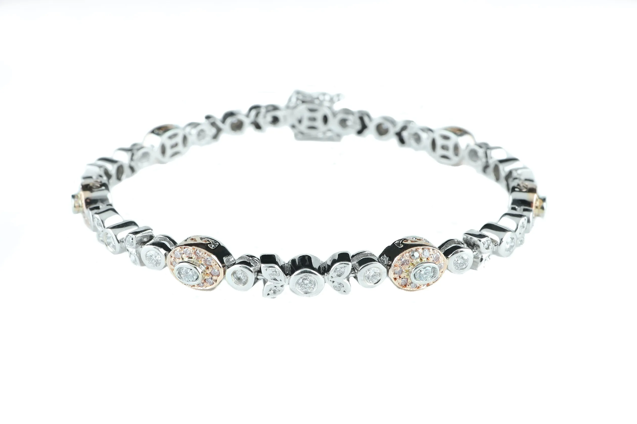 2.24 ctw Diamond Bracelet in White & Rose Gold