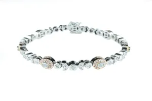 2.24 ctw Diamond Bracelet in White & Rose Gold