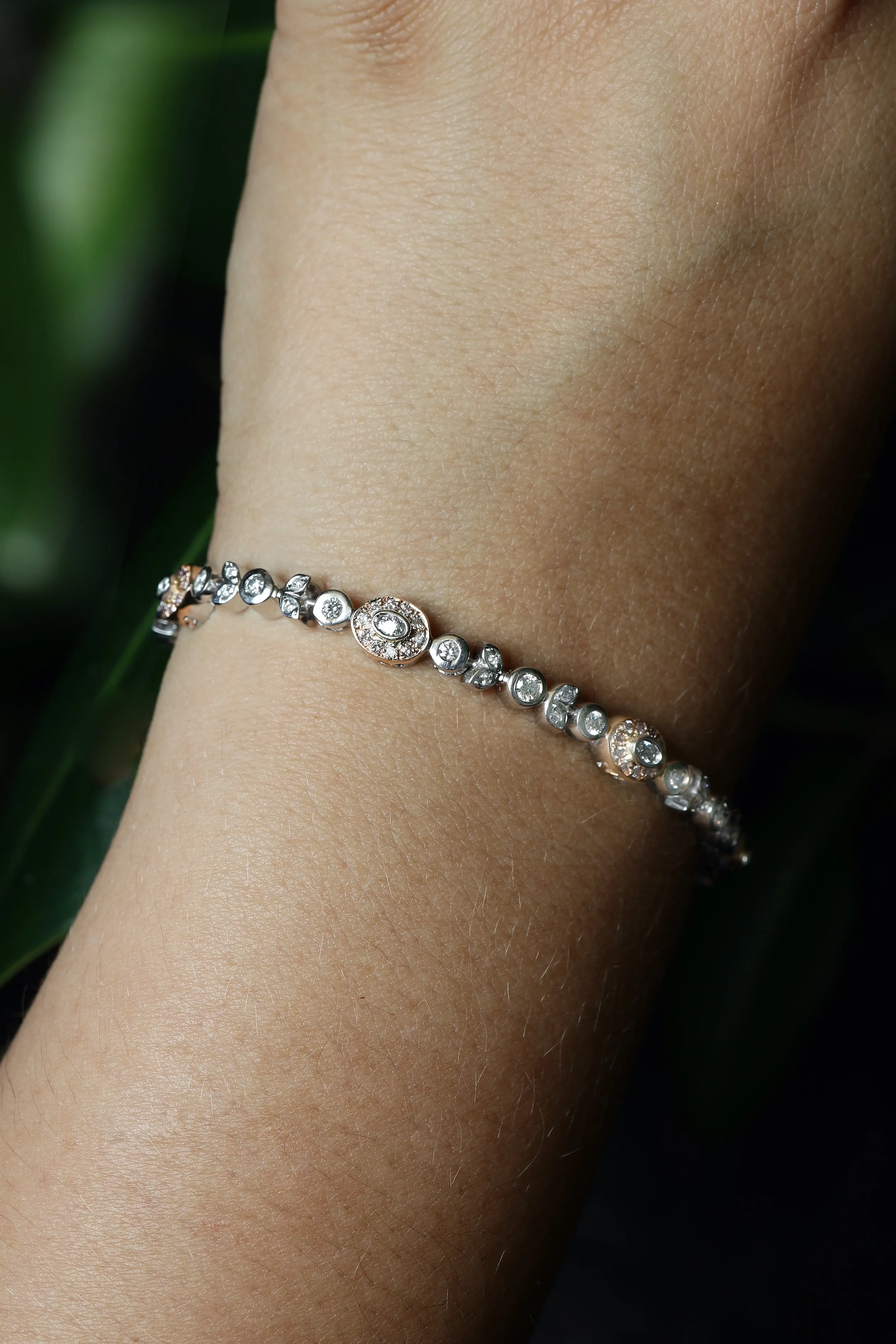 2.24 ctw Diamond Bracelet in White & Rose Gold