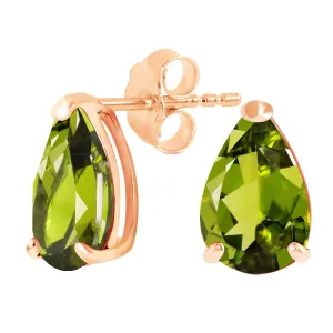 3 Carat 14K Solid Rose Gold Allure Peridot Stud Earrings