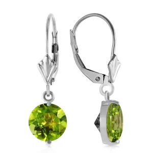 3.1 Carat 14K Solid White Gold In You I Trust Peridot Earrings
