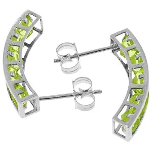 4.5 Carat 14K Solid White Gold Passionate Longing Peridot Earrings