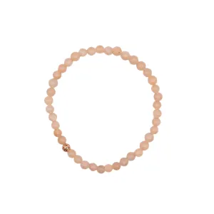 4mm Pink Flake Moonstone Beaded Bracelet