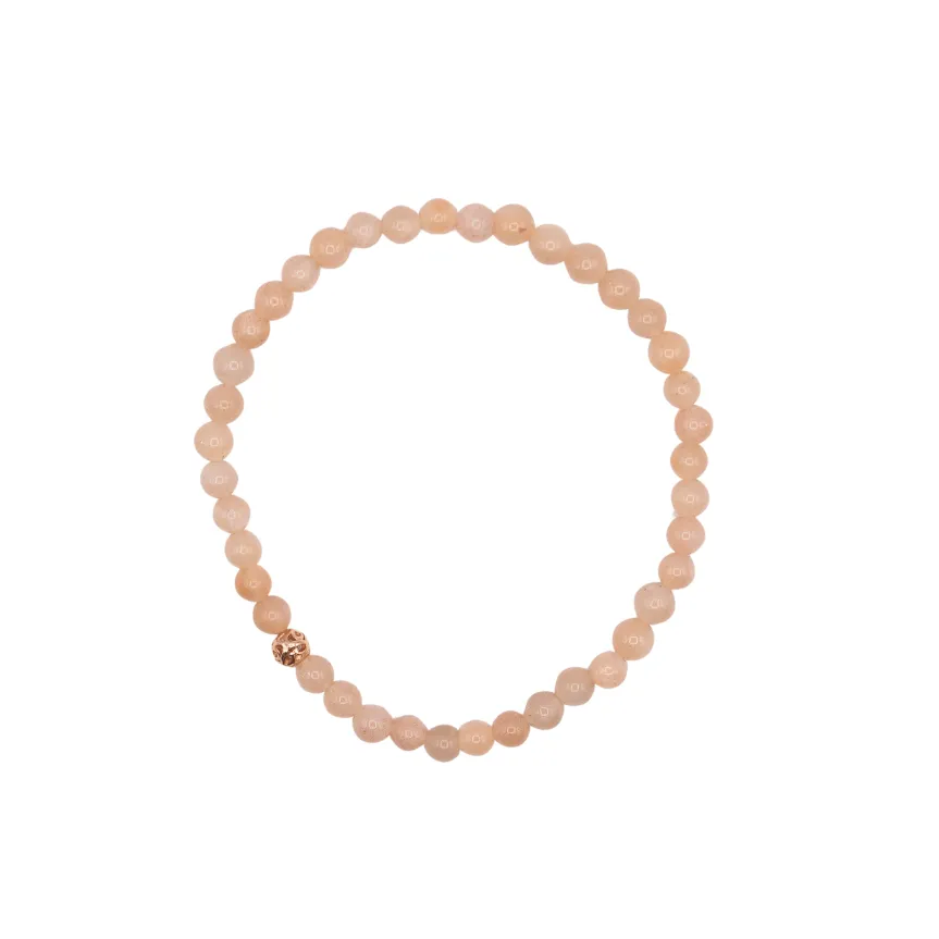 4mm Pink Flake Moonstone Beaded Bracelet