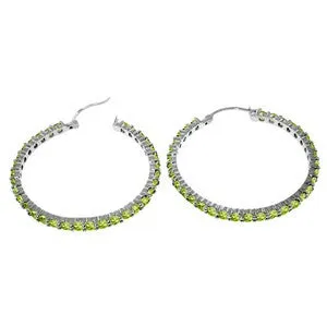 6 Carat 14K Solid White Gold Peridot In The Sky Peridot Earrings